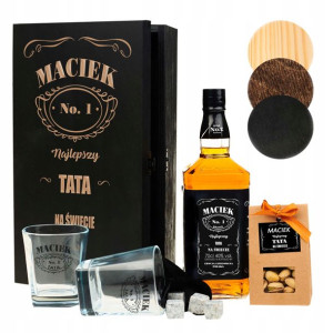 Dla Taty Szklanki Whisky Logo Karafka Box Y9