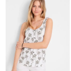 Bonprix Bawełniany Top Z Plisą Guzikową 52-54 934257