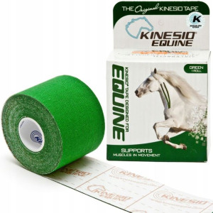 Kinesio Equine tejpy dla koni,taśma 5cmx5m Zielona