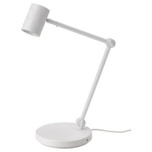 IKEA NYMANE Lampa biurkowa z ładowarką indukcyjną, biały