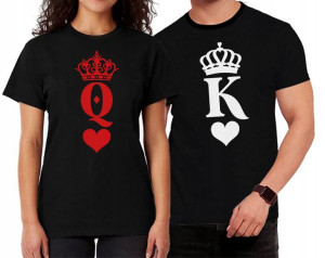 Dwie Koszulki Dla Par Walentynki King Queen Y4