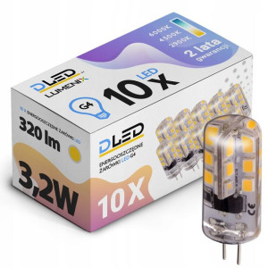 10x Żarówka LED G4 3,2W mini SILIKON 230V CIEPŁA