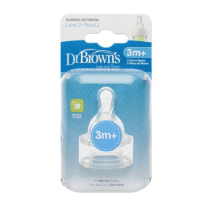 Dr.Browns Smoczek silikonowy do butelki Standard poziom 2 2-pak