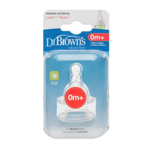 Dr.Browns Smoczek silikonowy do butelki Standard poziom 1 2-pak