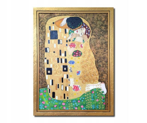 Gustav Klimt POCAŁUNEK obraz malowany + ZŁOTA RAMA