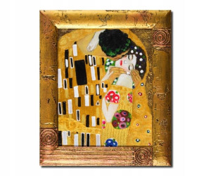 Gustav Klimt POCAŁUNEK obraz malowany + ZŁOTA RAMA