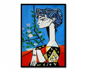 OBRAZ ABSTRAKCJA P. PICASSO Jacqueline z kwiatami