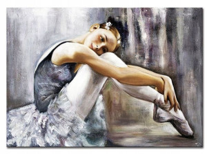 obraz malowany ABSTRAKCJA BALETNICA 50X70CM PŁÓTNO
