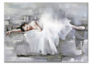 obraz malowany ABSTRAKCJA BALETNICA 50X70CM PŁÓTNO