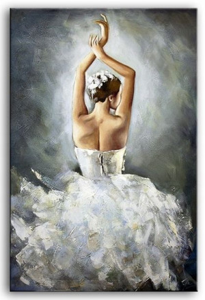 obraz malowany ABSTRAKCJA BALETNICA 60X90CM PŁÓTNO