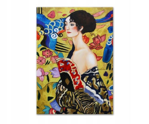 obraz malowany Gustav Klimt DAMA Z WACHLARZEM
