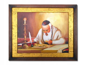 Obraz malowany PORTRET ŻYDA NA SZCZĘŚCIE ŻYD rama