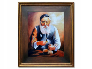 Obraz malowany PORTRET ŻYDA NA SZCZĘŚCIE ŻYD rama