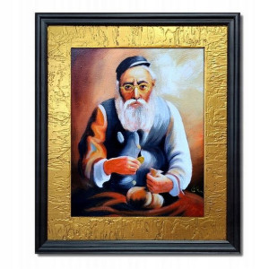 Obraz malowany PORTRET ŻYDA NA SZCZĘŚCIE ŻYD rama