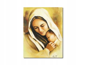 Obraz Malowany Święty Matka Boska Z Jezusem Maryja