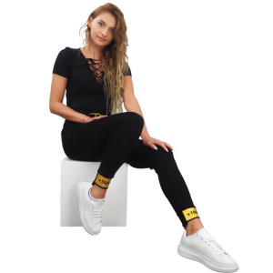 Spodnie Damskie 1 Szt. Ym 019nm Czarny Xl/xxl