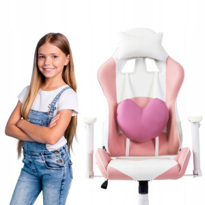 Fotel CANDY MINI Biurowy Krzesło Obrotowe Biurowe Różowe
