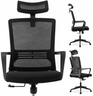 Fotel ASTI Czarny Obrotowy Biurowy Ergonomiczny