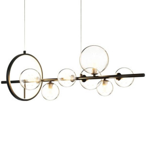 Lampa Sufitowa Wisząca Żyrandol Kula Czarna Led