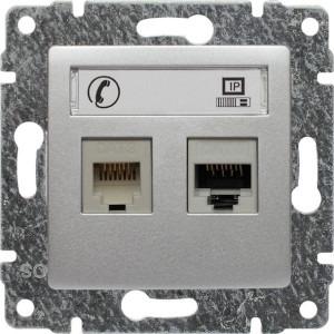Gniazdo RJ11+RJ45 kat 5e amuninium VENA