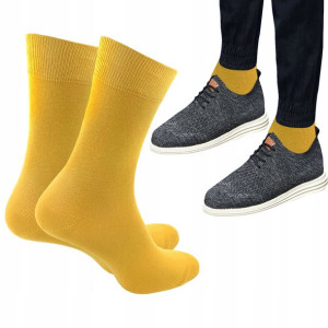 Skarpety Męskie Wola Casual, Żółte, 39/41