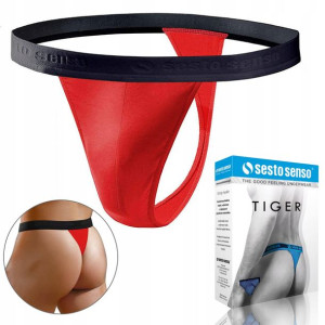 Stringi męskie SESTO SENSO TIGER, czerwone, XXL