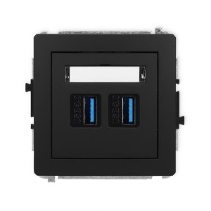 Gniazdo podwójne multimedialne USB 3.0 DECO Czarny