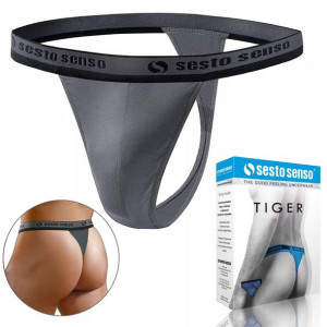 Stringi męskie SESTO SENSO TIGER, grafitowe, L