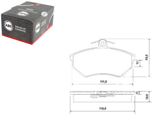 Klocki Hamulcowe Vw Passat 88-96 19mm A.b.s.