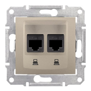 Schneider Sedna Gniazdo 2xrj45 Kat.5e Utp Sat B/r