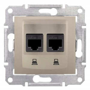 Schneider Sedna Gniazdo 2xrj45 Kat.6 Stp Sat B/r