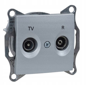 Schneider Sedna Gniazdo R-tv Przelot 4db Aluin B/r