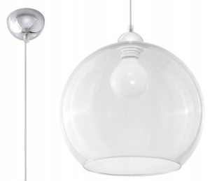 Lampa Wisząca Ball Transparentny Kula E27 Sollux