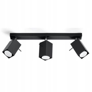 Plafon Lampa Ścienna Merida 3 Gu10 Czarny Sollux