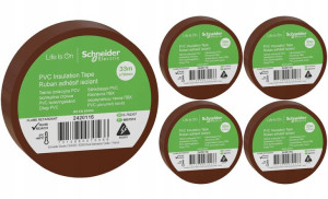 5x Schneider Taśma izolacyjna brązowa 19mm x 33m 2420116