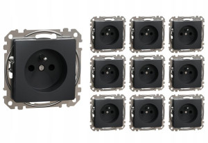 10x Sedna Design Gniazdo elektryczne czarne SDD114012