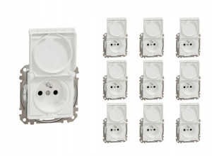 10x Sedna Design Gniazdko elektryczne IP44 białe SDD211013