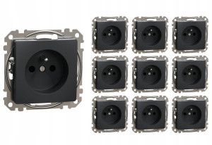 10x Sedna Design Gniazdo elektryczne czarne SDD114011