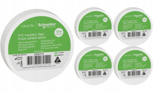 5x Schneider Taśma izolacyjna biała 19mm x 33m 2420114