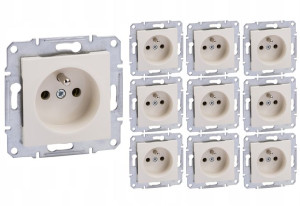 10x Schneider Asfora Gniazdo Bez Ramki 2p+pe Z/u Krem Eph2800723