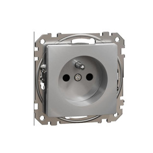 Gniazdo pojedyncze z/u aluminium SEDNA
