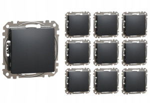 10x Sedna Design Włącznik światła pojedyncz czarny SDD114101