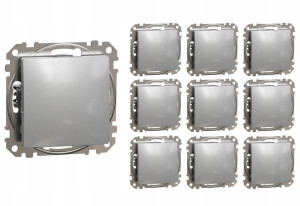 10x Sedna Design Włącznik z sygnalizacją srebrny SDD113101