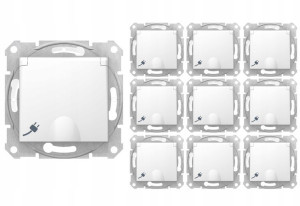 10x Schneider Sedna Gniazdo Pojedyncze Ip44 16a Biały B/r Sdn2800821