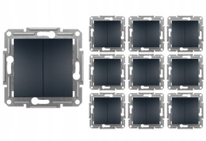 10x Schneider Asfora Łącznik 2-biegunowy Antracyt B/r Eph0300371