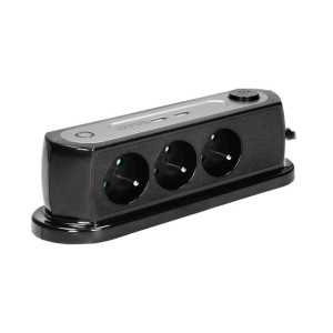 Listwa nabiurkowa z wyłącznikiem 3x2P+Z ładowarka 2xUSB 2.4A