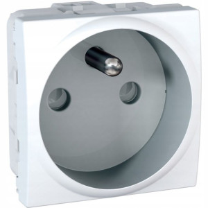 Schneider Unica Gniazdo Pojed 2p+pe Z/u Biel Polar