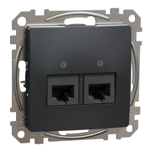 Sedna Design Gniazdo komp 2x RJ45 czarne