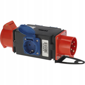 Rozgałęźnik siłowy 1x16A/5P 1x16A/5P 3x250V Schuko