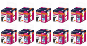 10xżarówka Led Gu10 4,5w 4000k 350lm 36st Czarny Osram Ledvance